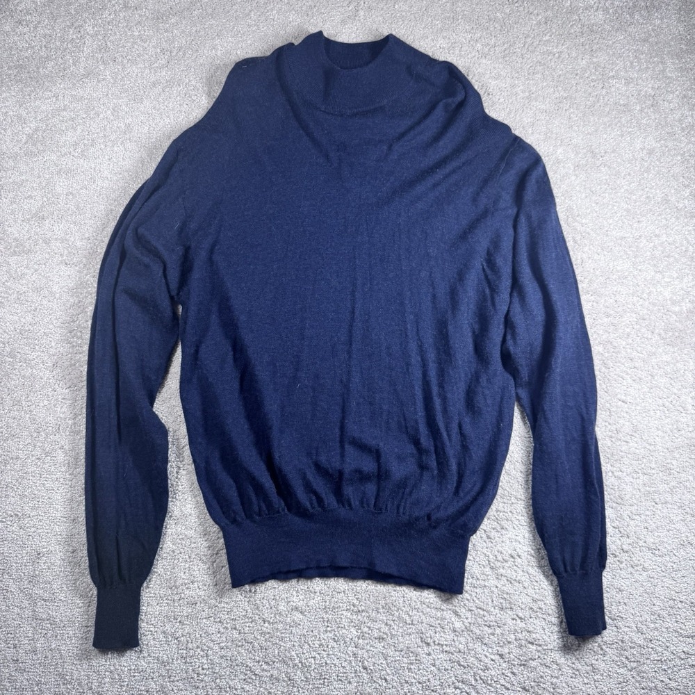 Peter‎ Millar XL Men's Dark Blue Sweater Cotton Silk Cashmere Lightweight Knit